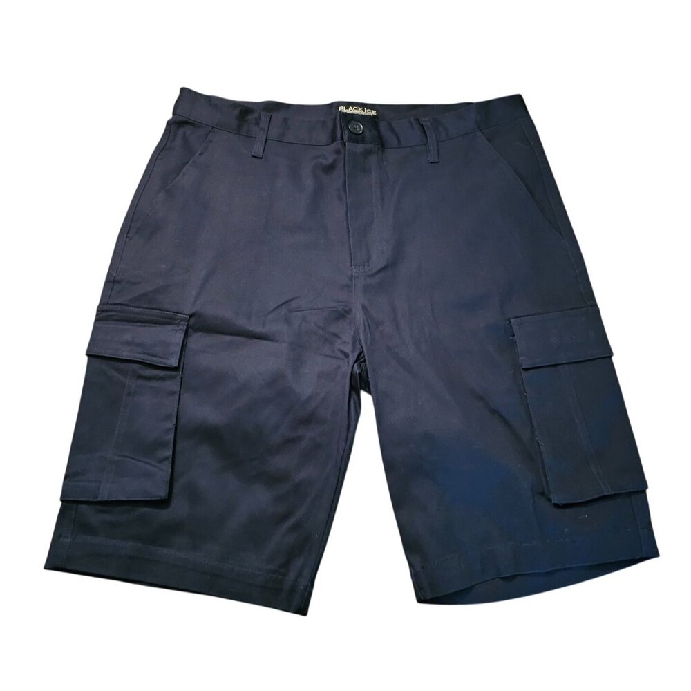 Size 36 Mens 'Black Ice' Premium Dark Navy Cargo Shorts